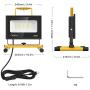 Olafus 60W LED Work Lights, 400W Equivalent, 6000LM Construction Light with Stand, IP66 Waterproof Outdoor Job Site Worklight, LED Working Lighting for Workshop, Garage, Jetty, 5000K Daylight White