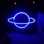 Wanxing Planet Neon Signs Led Neon Wall Sign Blue Neon Lights Hanging Neon Light for Bedroom Kids Room Hotel Shop Restaurant Game Office Wall Art Decoration Sign Party Supply Gift(Blue)
