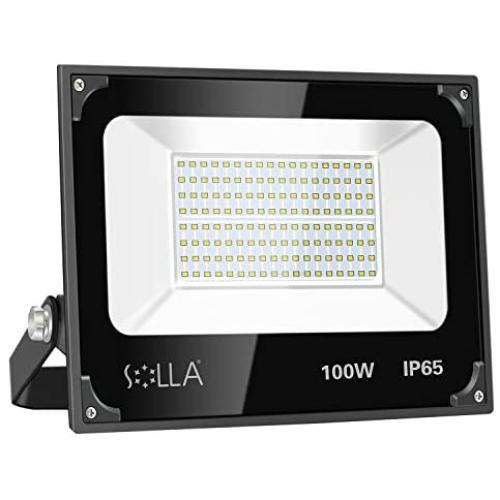 SOLLA 100W Led Flood Light, 8000lm 3000K Warm White Security Light Exterior Flood Lighting, Outdoor Indoor Lighting Fixture Landscape Floodlight Spotlight for Yard, Garden, Garage, Rooftop, Patio