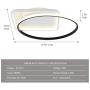 Modern LED Ceiling Light Round for Bedroom,Dimmable Flush Mount Kitchen Ceiling Light Fixture 3-Color Changeable(3000K/4000K/6000K) Black Acrylic Shape with Remote for Living Room, Bathroom,36W,19.7in