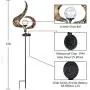 Solar Garden Lights Outdoor Decorative, 2 Pack Metal Solar Stake Lights Outdoor, Crack Glass Ball Led Waterproof Solar Garden Decor for Yard Patio Lawn Pathway Walkway -Warm White