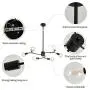UOFUS 6-Lights Sputnik Chandelier ，Mid Century Ceiling Light Fixture， Black Lighting for Kitchen Dining Room Bedroom Living Room Farmhouse