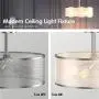 Tangkula Industrial Ceiling Light Fixture, Fabric Drum-Shaped Shade, Semi Flush Mount Ceiling Light w/ Metal Hanging Kit, 6-Light Close to Ceiling Light for Dining Room, Bedroom, Cafe, Bar, Entryway
