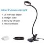 Clip on Light Reading Lights, EYOCEAN Desk Lamps, Eye Protection Kids Desk Lamp with Strong Clamp, Flexible Night Light 3 Modes 9 Dimming Levels(Included AC Adapter) Black