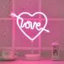 Byncceh Pink Cupid Heart-Shaped neon Lights-neon Lights with Love Detachable Base, USB or Battery Operation, Love in The Heart neon Lights, Wedding Christmas Room Decoration, Valentines Day Gifts