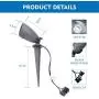 Taiva 12V LED Low Voltage Landscape Light, Aluminium Die-Cast Outdoor Spike Spot Light,Warm White Waterproof IP65,Pathway Stake Light,Outdoor Light for Yard Lawn Garden Tree (4 Pack)