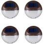 Solar Deck Lighting Wall Lights - 4 Pack Outdoor Wireless Solar Dock Step Road Marker Warm Light for Garden Path Stair Wall Driveway Lighting