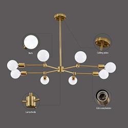 HAHZT Gold Sputnik Chandelier 8 Lights Industrial Pendant Lighting Modern Sputnik Chandelier for Dining Room Kitchen Living Room Bedroom(Not Including Bulb)