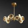 APBEAM Gold Pendant Light with Glass Shade Brass Chandelier Modern Light Fixture for Living Room Dining Room 8 Lights