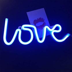 Love Neon Sign for Wall Decor,USB or Battery Decor Light,Neon Light for Bedroom,Decorative LED Sign Neon Lights for Bar,Christmas,Party,Girls Living Room(Blue)