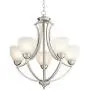 Milbury Satin Nickel Chandelier 24'' Wide Modern White Glass 5-Light Fixture for Dining Room House Foyer Kitchen Island Entryway Bedroom Living Room - Possini Euro Design