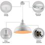 KWOKING Lighting Industrial Pendant Lamp Dome Shade 1 Light Indoor Lighting Simple Barn Light Hanging Lamp for Warehouse Kitchen Island 11.81inch White Finish