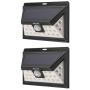 Mr Beams Solar Wedge Plus 24 LED Security Outdoor Motion Sensor Wall Light, 2 pack, Black, 2 Count