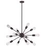 VINLUZ Sputnik Chandelier Oil Rubbed Bronze 12 Lights Modern Farmhouse Chandelier Lighting Mid Century Pendant Semi-Flush Mount Ceiling Lighting Fixture for Kitchen Dining Room Living Room
