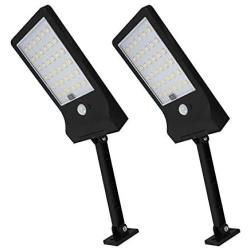 Solar Wall Sconces Lights Outdoor Waterproof with Mounting Pole Versatile Mountable Solar Light Motion Sensor 36 LED Gutter Lights Wall Lights Security Lights Lighting for Barn Porch Garage (2 Pack)