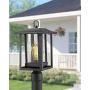 Beionxii Outdoor Post Light Fixture, Set of 2 Large Exterior Post Lantern with 3-Inch Pier Mount Base, Sand Textured Black with Clear Glass(9''W x 16.75''H) - A197P-2PK