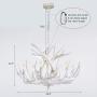 HUITICO Deer Chandelier, 6 Lights Faux Rustic White Antlers Vintage Style Antler Chandeliers Fixtures Ceiling for Living Room, Bar, Cafe, Kitchen, Dining Room