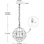 KSANA Industrial Chandelier for Dining Room, Rustic Bronze Orb Pendant Light Fixture for Kitchen Island, Bedroom, Living Room and Foyer