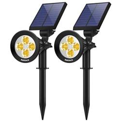 Nekteck 2 Pack Solar Lights,2-in-1 Outdoor Solar Spotlights Powered Adjustable Wall Light Landscape Lighting,Bright and Dark Sensing,Auto On/Off for Yard, Pathway, Walkway, Garden, Driveway