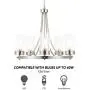 CO-Z 5 Light Chandelier Brushed Nickel, Modern Dining Room Light Fixture Hanging with Clear Glass Shade, Wagon Wheel Chandelier with Adjustable Chain for Living Room Bedroom Kitchen