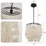 1-Light Modern Swag Chandelier Retro Mini Shell Ceiling Pendant Light for Living Room Bedroom Dining Room Bathroom Hallway ( White Sea Shell Décor )