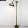Tiffany Style Reading Floor Lamp Lighting W12H64 Inch Green Stained Glass Liaison Lampshade Antique Adjustable Arched Base S160G WERFACTORY LAMPS Living Room Bedroom Beside Table Girlfriend Lover Gift