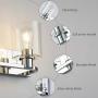 Deyidn 5 Lights Bathroom Vanity Light Fixture Over Mirror LED Modern Wall Sconce Lighting Chrome Fixture with Glass for Farmhouse Bedroom Living Room