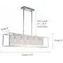 Moooni Modern Rectangle Crystal Chandeliers Hollow Style Rectangular Pendant Ceiling Light Fixture for Dining Room Kitchen Island L35.4”x W8” x H8”