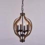 4-Light Chandelier Rustic Metal Pendant Light Adjustable Height oval Pendant Ceiling Hanging Light Fixture with Oil Rubbed Bronze Finish Wood Texture Indoor Kitchen Island Dining Living Room Farmhouse