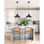Pendant Lights, Lika Industrial Barn Ceiling Light Fixtures Black Hanging Pendant Lighting for Kitchen Island, Dining Room, Foyer (Black and Flat(Three Pack-Save$4.65))