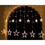 2Packs 12Stars 138LED Window Curtain String Lights Fairy Lights 8 Flashing Modes Decoration Remote Control for Christmas Home Holiday Festival Party Wedding Bedroom Indoor Outdoor Decor (Warm White)