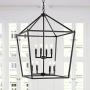 JONATHAN Y JYL7438A Pagoda Lantern Dimmable Adjustable Metal LED Pendant, Classic, Traditional for Dining, Living Room, Kitchen, 20'' 8-Bulb, Oil Rubbed Bronze