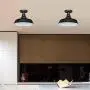 DEWENWILS Industrial Ceiling Light Fixture, Semi Flush Mount Ceiling Light with Metal Shade, ORB Finish Flush Mount Light Fixture for Bedroom, Dining Room, Entryway, 2 Pack