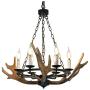 SDlighting Resin Antler Chandelier, 6 Light 30'' Diameter 25.5'' Tall Pendant Light Fixture for Living Room Dining Room Kitchen Island