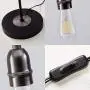 Indoor Table Lamp Black & Matt Silver E26 Socket Reading Desk Light Fixture for Living Room Bedroom