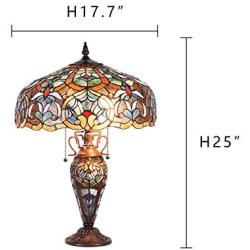 Tiffany Lighting Lamp, Capulina Handcrafted 17.7'' Tiffany Glass Lamp Shades, Tiffany Lamps for Bedrooms, Tiffany Lamp, Stained Glass Lamp, Stained Glass Desk Lamp - Gothic Stained Glass Style