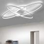 Living Room LED Ceiling Lights Dimmable Light Fixtures Ceiling Flush Mount with Remote Control Ceiling Lighting, Modern Chic Oval Design Chandelier for Bedroom Dining Room Kitchen Lamp (White)
