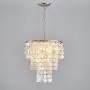 Saint Mossi 1-Light Morden Chandelier Capiz Pendant Lighting Fixture Coastal Style Hanging Ceiling Lighting for Dining Living Room Bedroom White Kitchen Island