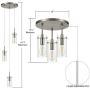 Effimero Multi Pendant Lighting for Kitchen Island | Brushed Nickel Chandelier Cluster Pendant 3 Light Fixture LL-C43-1BN
