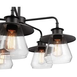 Nate 5-Light Chandelier, Oil Rubbed Bronze, Clear Glass Shades,60471