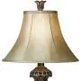 Traditional Table Lamp Urn Two Tone Bronze Off White Bell Shade for Living Room Family Bedroom Bedside Nightstand - Regency Hill