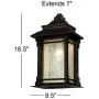 Hickory Point Rustic Farmhouse Outdoor Wall Light Fixture Walnut Bronze 16 1/2'' Frosted Cream Glass for House Porch Patio - Franklin Iron Works