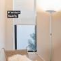 Brightech Sky Flux - Bright LED Torchiere Floor Lamp, for Your Living Room and Office - Halogen Lamp Alternative with 3 Light Options Incl. Daylight - Dimmable Modern Uplight - White