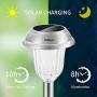 Nekteck 6 Pack Solar Pathway Lights, LED Solar Lights Outdoor Decorative for Garden, Yard, Patio, Landscape and Walkway, Waterproof Stainless Steel Material and High Lumen