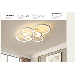 Modern LED Ceiling Lights Acrylic Circle Ring Chandelier Lighting Flush Mount LED Ceiling Light Fixture Lamp w/Remote Control for Dining Room Bathroom Bedroom Livingroom Decor (6 Head)