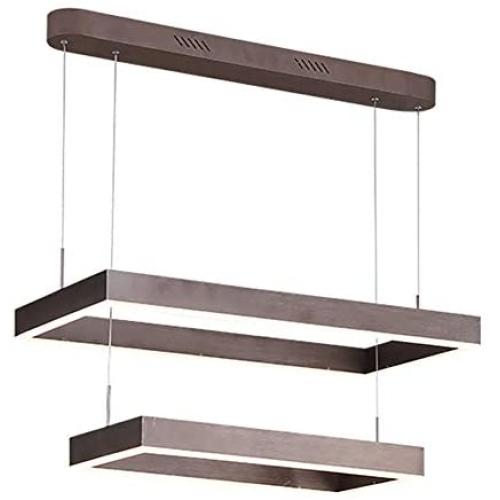CCSUN Contemporary LED Dimmable Chandelier with Remote Control,280w Rectangular Dining Room Pendant Light Acrylic Modern Creative Ceiling Light Adjustable Height Island Lights for Living Room Kitchen