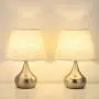 Modern Table Lamps Set of 2 Bedside Table Lamps Nightstand Lamps with Metal Base Silver Desk Lamps for Living Room Bedroom Family Room Coffee Table Modern Table Lamps Set of 2 Bedside Table Lamps Nightstand Lamps with Metal Base Silver Desk Lamps for Living Room Bedroom Family Room Coffee Table