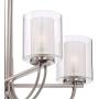 Melody Brushed Nickel Chandelier 26 3/4'' Wide Modern Curved Arms Clear Frosted Glass 5-Light Fixture for Dining Room House Foyer Kitchen Island Entryway Bedroom Living Room - Possini Euro Design