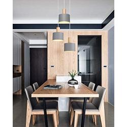 Modern Pendant Light Fixture, Imego Metal Ceiling Hanging Lamp, Pendant Lighting for Kitchen Dining Room Living Room Bedroom - Grey