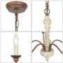 Derksic 5-Light French Country Chandelier Rustic Imitation Wood Farmhouse Chandelier for Dining Room Living Room Bedroom Kitchen Stairway